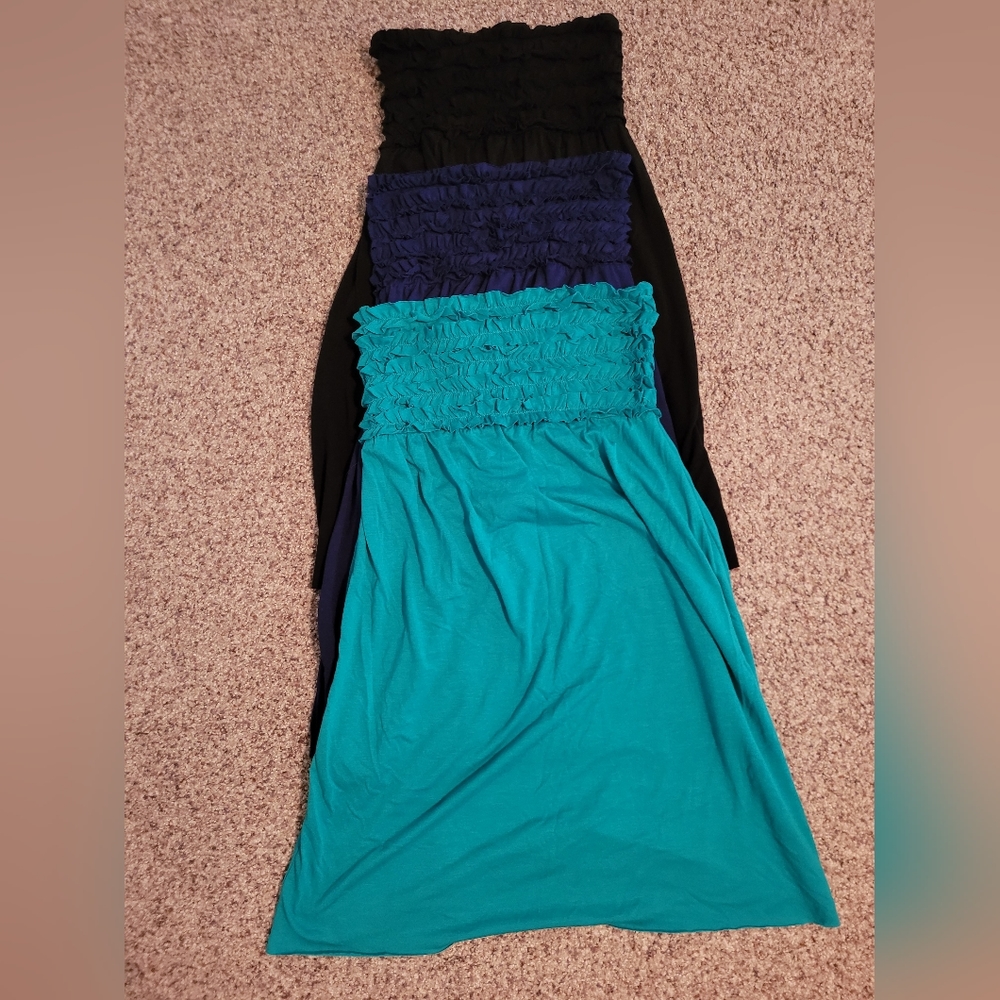 3 strapless smocked ruffle top womens swim coverup cover dress small target